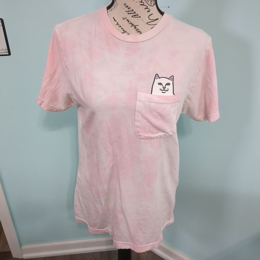 RIPNDIP Lord Nermal Pocket Tee pink tie dye women's small